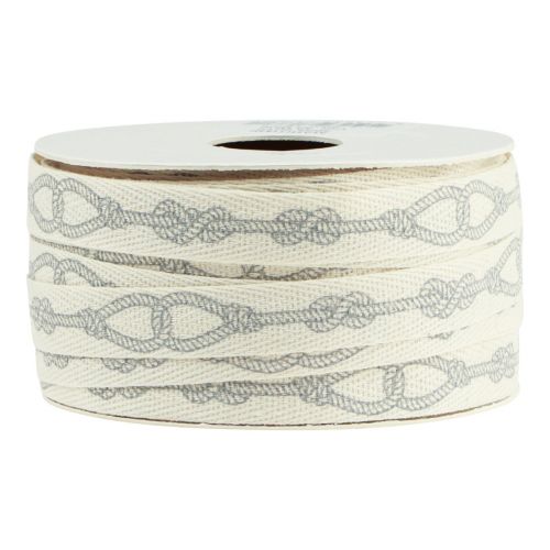 Prodotto Nastro decorativo nastro di cotone marittimo corde color crema 15mm 20m