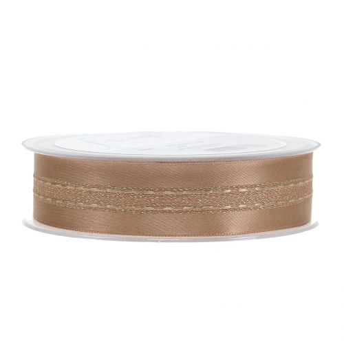 Floristik24 Nastro decorativo con motivo a strisce rame 25mm 20m