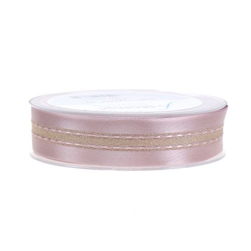 Floristik24 Nastro decorativo con motivo a strisce Rosa 25mm 20m
