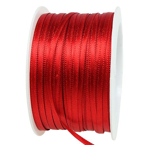 Nastro decorativo in raso, nastro regalo rosso chiaro 3 mm × 50 m