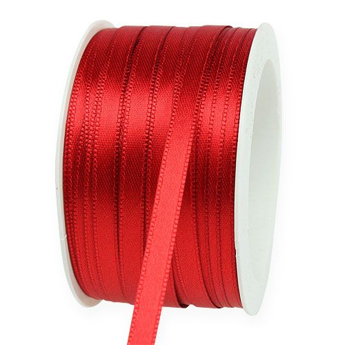 Nastro di raso, nastro regalo, nastro decorativo, rosso chiaro, 6 mm × 50 m