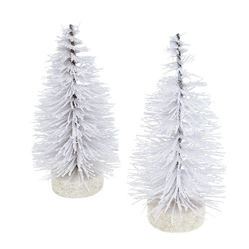 Floristik24 Albero Deko smaltato bianco H14cm 4 pezzi