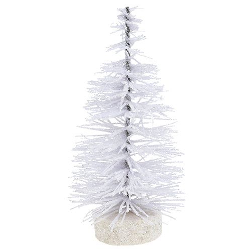 Floristik24 Albero Deko smaltato bianco H14cm 4 pezzi