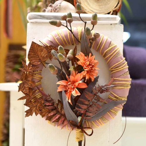 Floristik24 Fiore decorativo dalia, decorazione autunnale, fiore di seta arancione 55cm Ø9 / 11cm