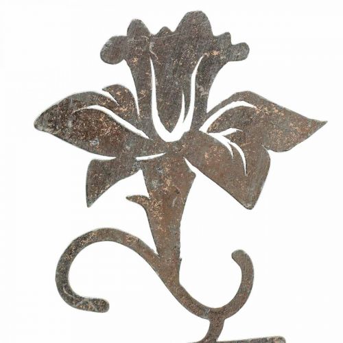Floristik24 Fiore decorativo in metallo con supporto in legno scritta Spring 6x9.5x39.5cm