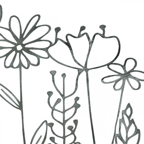 Floristik24 Display decorazione in metallo decorazione da tavola prato fiorito 37×5×27,5 cm