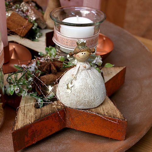 Floristik24 Angelo Figura da decorare 6,5 cm crema, oro 8 pezzi