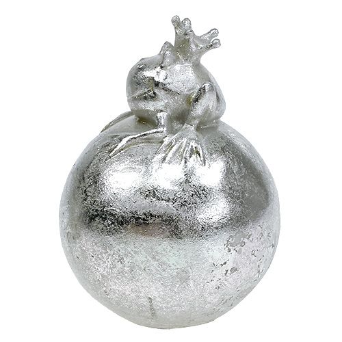Floristik24 Rana Figura da decorare su palla argento 8 cm 4 pezzi