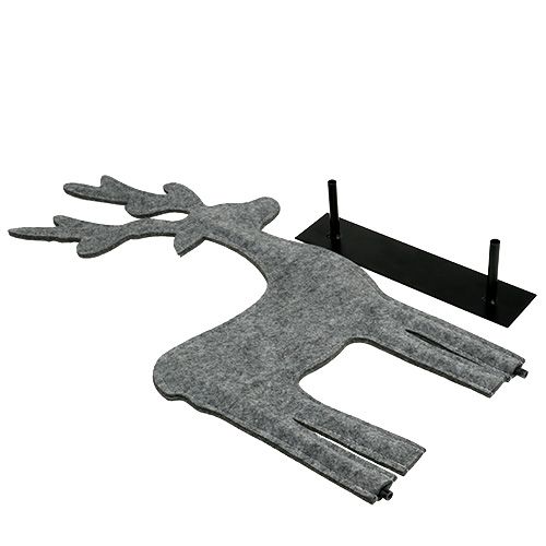 Floristik24 Cervo Figura da decorare in feltro 60 cm grigio