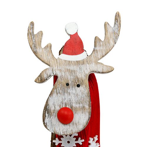 Floristik24 Alce in legno Figura da decorare con sciarpa 30 cm 2 pezzi