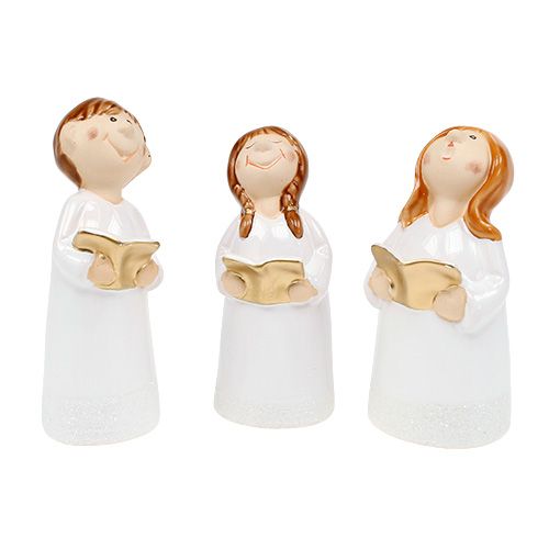 Floristik24 Coro per bambini Figura da decorare 11-12,5 cm bianco 6 pezzi