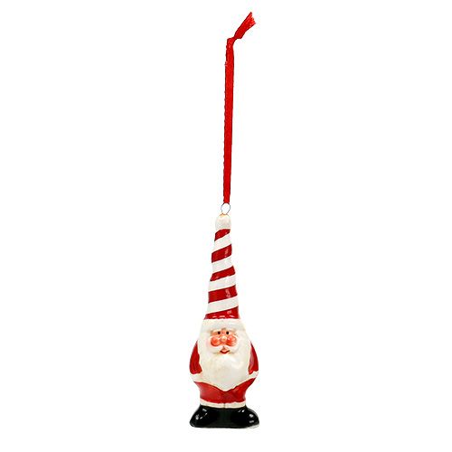 Floristik24 Figura decorativa di Babbo Natale in ceramica Babbo Natale da appendere 11 cm 1 pezzo