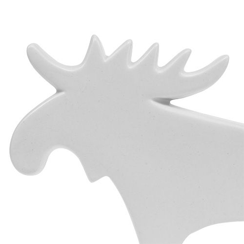 Floristik24 Figura decorativa alce ceramica bianca 18,5 cm 1pz