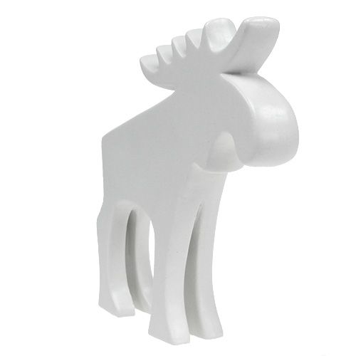 Floristik24 Figura decorativa alce ceramica bianca 18,5 cm 1pz