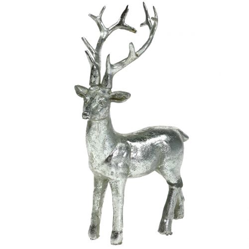 Floristik24 Figura decorativa cervo argento 16,5 cm
