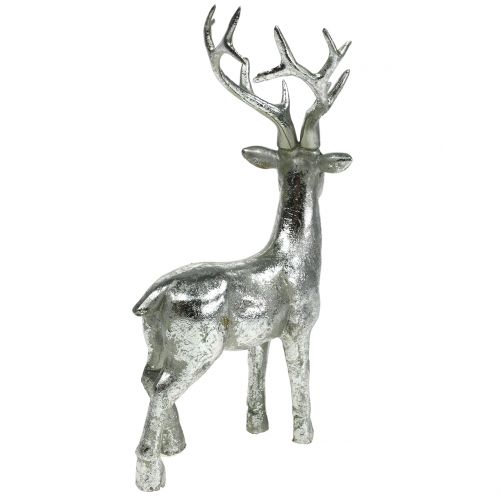 Floristik24 Figura decorativa cervo argento 16,5 cm