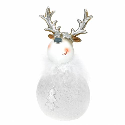 Floristik24 Figura decorativa cervo bianco 17 cm