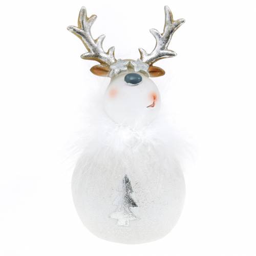 Floristik24 Figura decorativa cervo bianco 17 cm