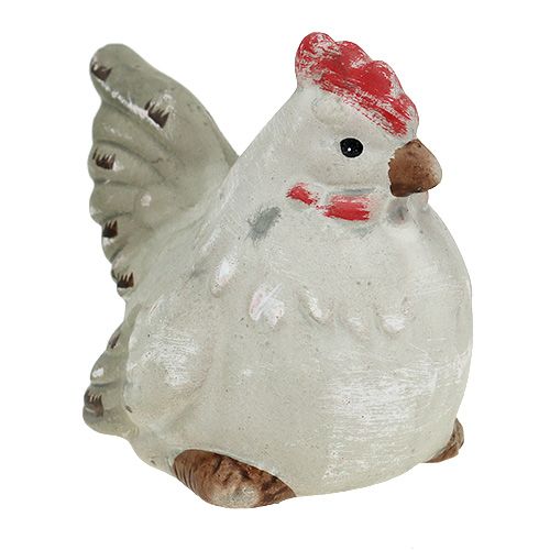 Floristik24 Pollo Figura da decorare 5cm Grigio 2 pezzi