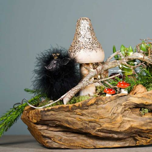 Floristik24 Figura decorativa portafortuna maiale nero 9 cm 2 pezzi