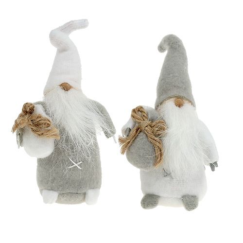 Floristik24 Figura decorativa Babbo Natale 13 cm grigio, bianco 2 pezzi