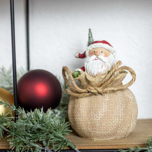 Prodotto Figura decorativa Babbo Natale in un sacco Decorazione natalizia Ø8 cm/H13 cm 2 pezzi