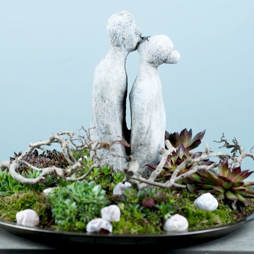 Floristik24 Figura decorativa coppia che si bacia in pietra cast 40cm