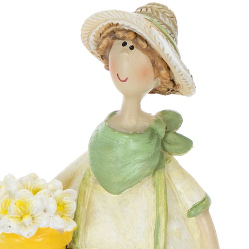 Statuette decorative da giardiniere, decorazione da tavola, estate, verde/giallo, 16,5 x 5,5 cm, 2 pezzi | Floristik24.it