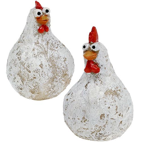 Floristik24 Pollo e gallo Decorazione di figura 5,5 cm - 6,5 cm 6 pezzi