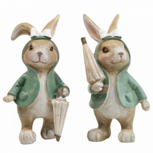 Floristik24 Figure decorative deco coniglio con ombrello H10,5 cm 4 pezzi