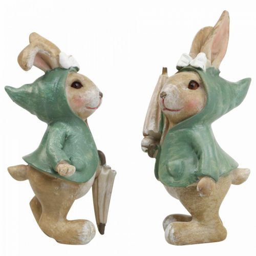 Floristik24 Figure decorative deco coniglio con ombrello H10,5 cm 4 pezzi