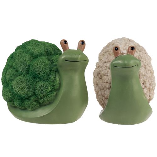 Figure decorative decorazione lumache verde bianco 7,5x11,5x10,5 cm