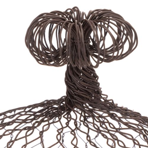 Campanella decorativa in metallo, traliccio, cappuccio in filo metallico, marrone, finitura ruggine, H50/41cm Ø30/25cm, set da 2 | Floristik24.it