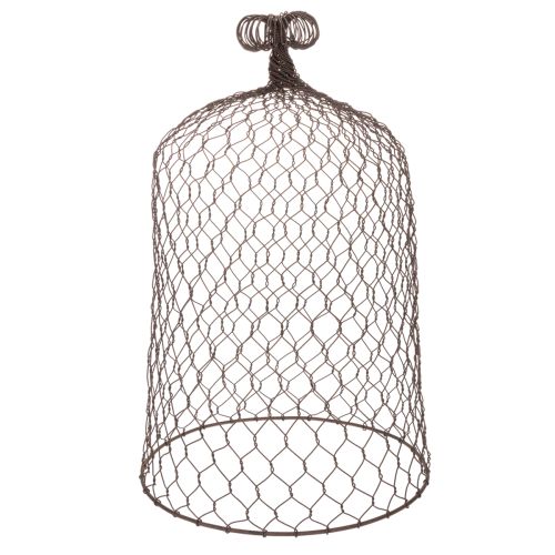 Campanella decorativa in metallo, traliccio, cappuccio in filo metallico, marrone, finitura ruggine, H50/41cm Ø30/25cm, set da 2 | Floristik24.it