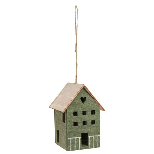 Prodotto Addobbi natalizie Casetta Feltro e legno Verde 6×8×11cm 4pz