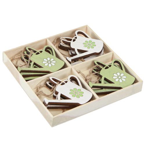 Prodotto Appendiabiti decorativo annaffiatoio decorazione in legno verde naturale 8 cm 12 pz
