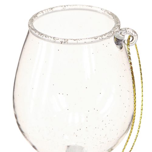 Prodotto Occhiali appendiabiti decorativi trasparenti con oro 9 cm 2 pezzi