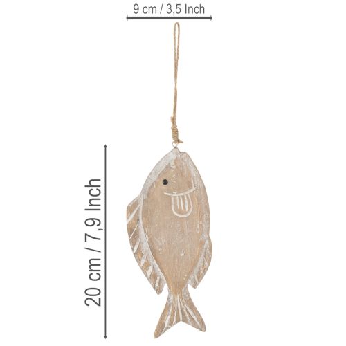 Appendino decorativo in legno a forma di pesce, 21 cm, 2 pezzi | Floristik24.it