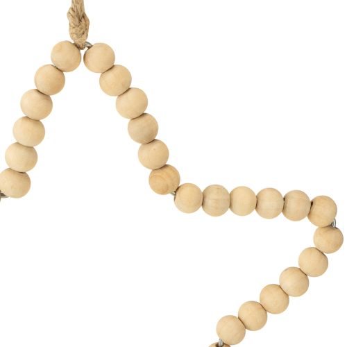 Prodotto Perline di legno decorative natalizie cuore stella albero H16cm 3 pz