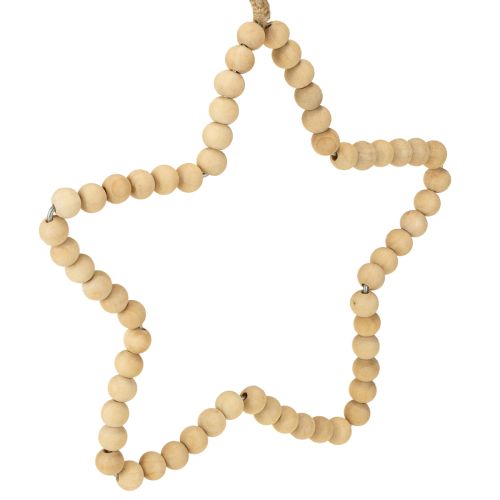 Prodotto Perline di legno decorative natalizie cuore stella albero H16cm 3 pz