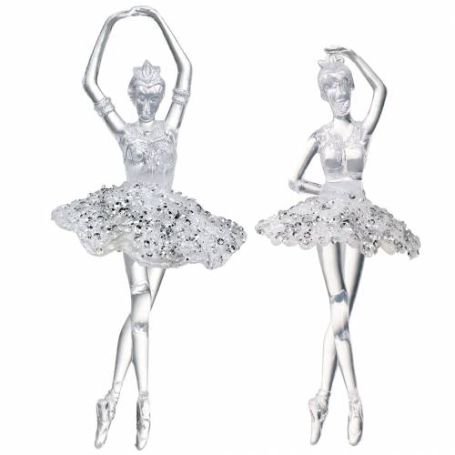 Appendino decorativo Decorazione per albero di Natale Ballerina 18 cm 2 pezzi