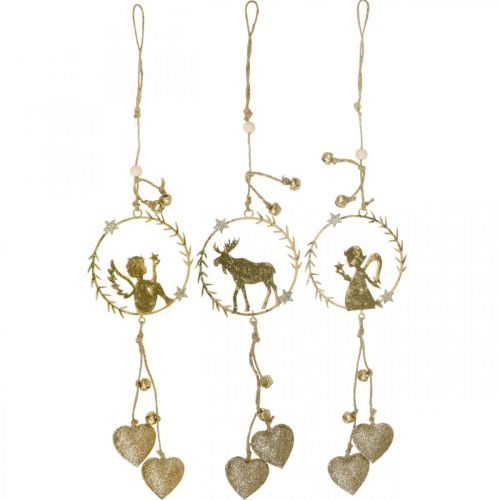 Prodotto Finestra appendiabiti deco, ghirlanda di metallo Avvento, angelo, renna Ø9cm set di 3