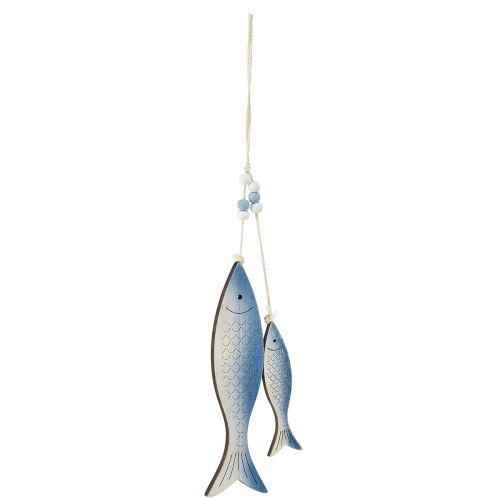 Appendiabiti decorativo pesce blu scaglie bianche 11,5/20 cm set da 2