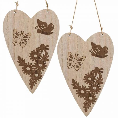 Prodotto Deco appendiabiti in legno deco cuore farfalla deco 13,5x20 cm 6 pezzi