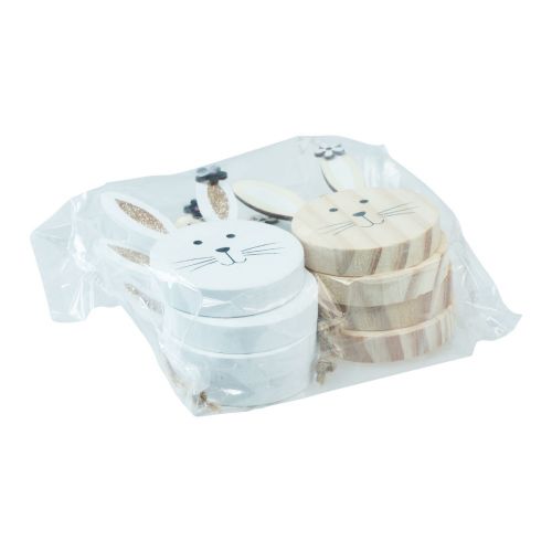 Prodotto Appendiabiti decorativo testa di coniglio in legno oro bianco naturale 10,5 cm 8 pezzi