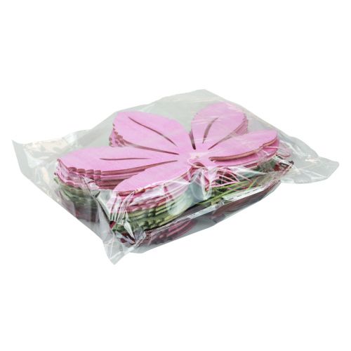 Prodotto Appendiabiti decorativo in legno foglie autunnali rosa viola verde 12x10 cm 12 pz
