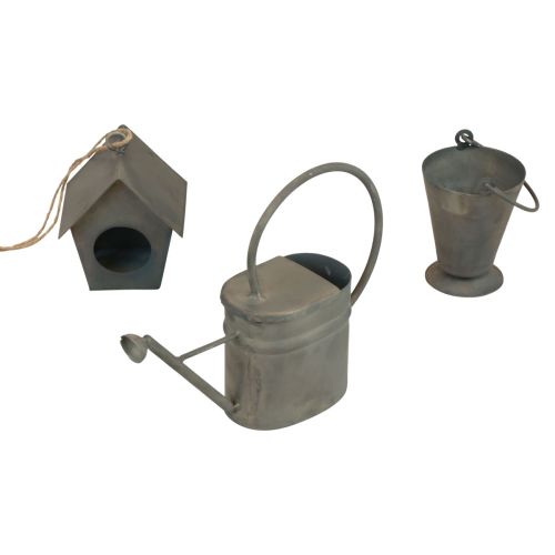 Appendiabiti decorativo in metallo decorativo da giardino grigio vintage 5-15 cm set da 3