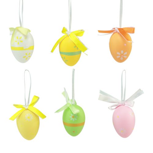 Prodotto Appendino decorativo Uova di Pasqua in plastica da appendere 4×5,5 cm 12 pz