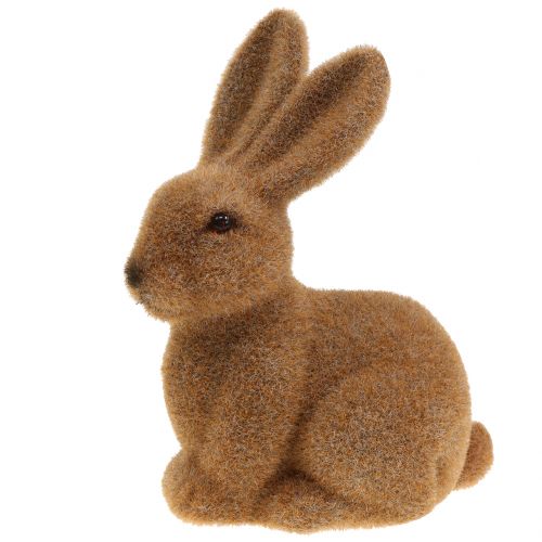 Prodotto Coniglietto decorativo floccato marrone Decorazione coniglietto pasquale 15 cm 4 pz
