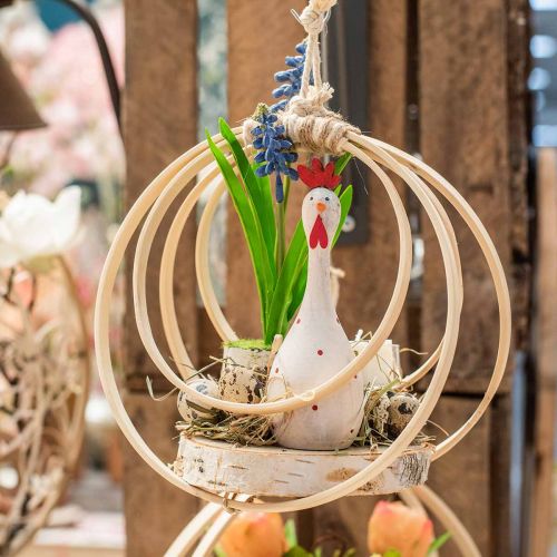 Floristik24 Figura decorativa in legno di pollo bianco Pasqua Ø5cm H15cm 2pz